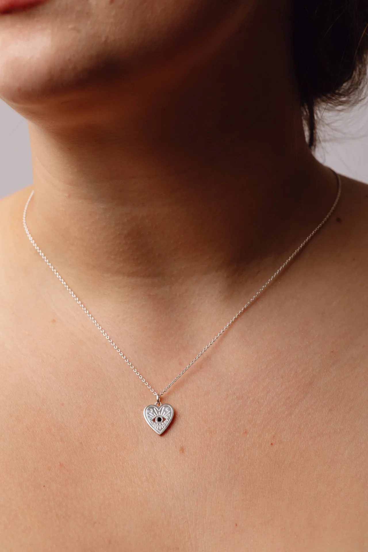 Eyes of Love Black Onyx Silver Necklace - Image 2