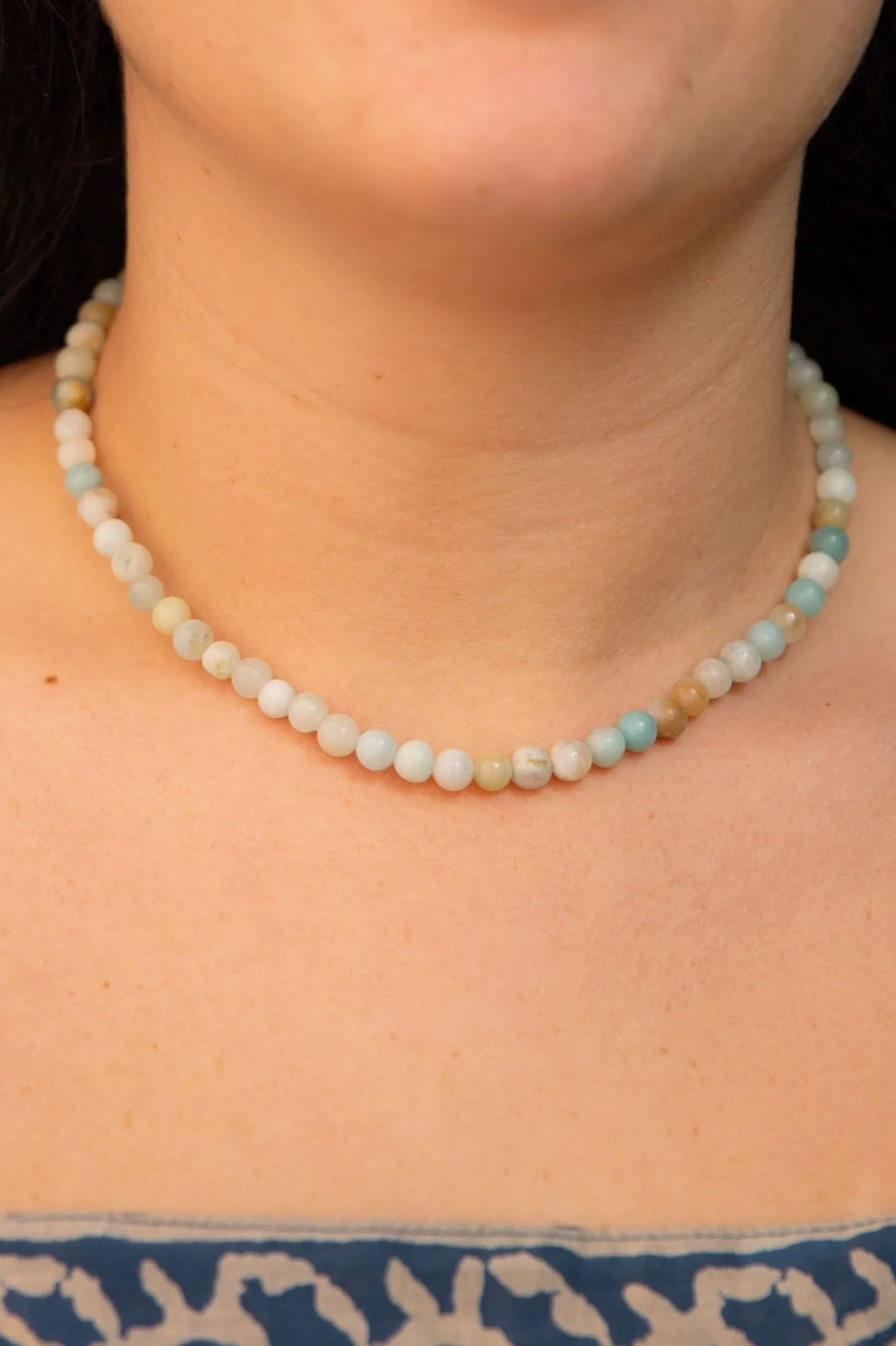 Amazonite and Moonstone Beaded Necklace