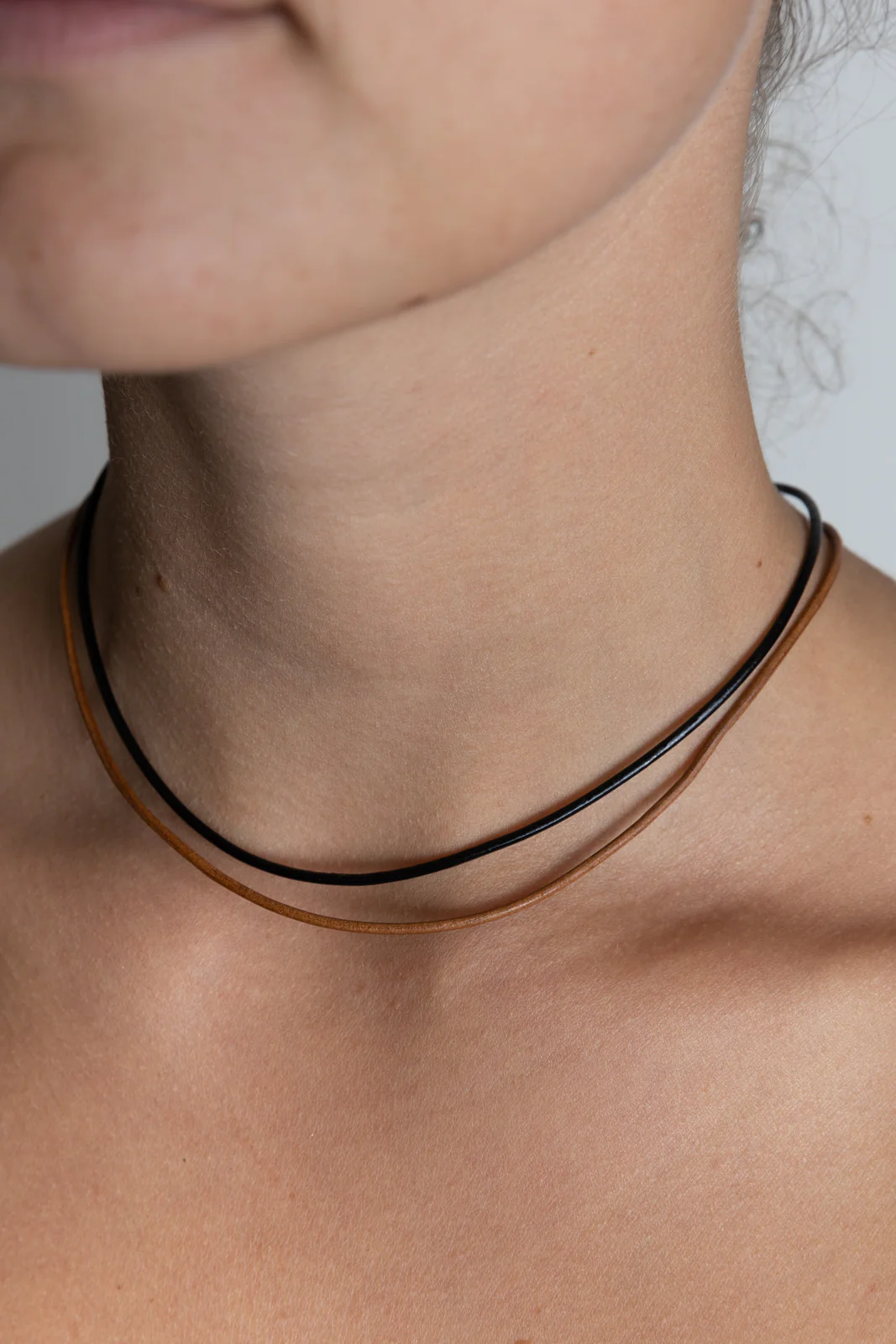 Tan Leather Necklace - Image 3
