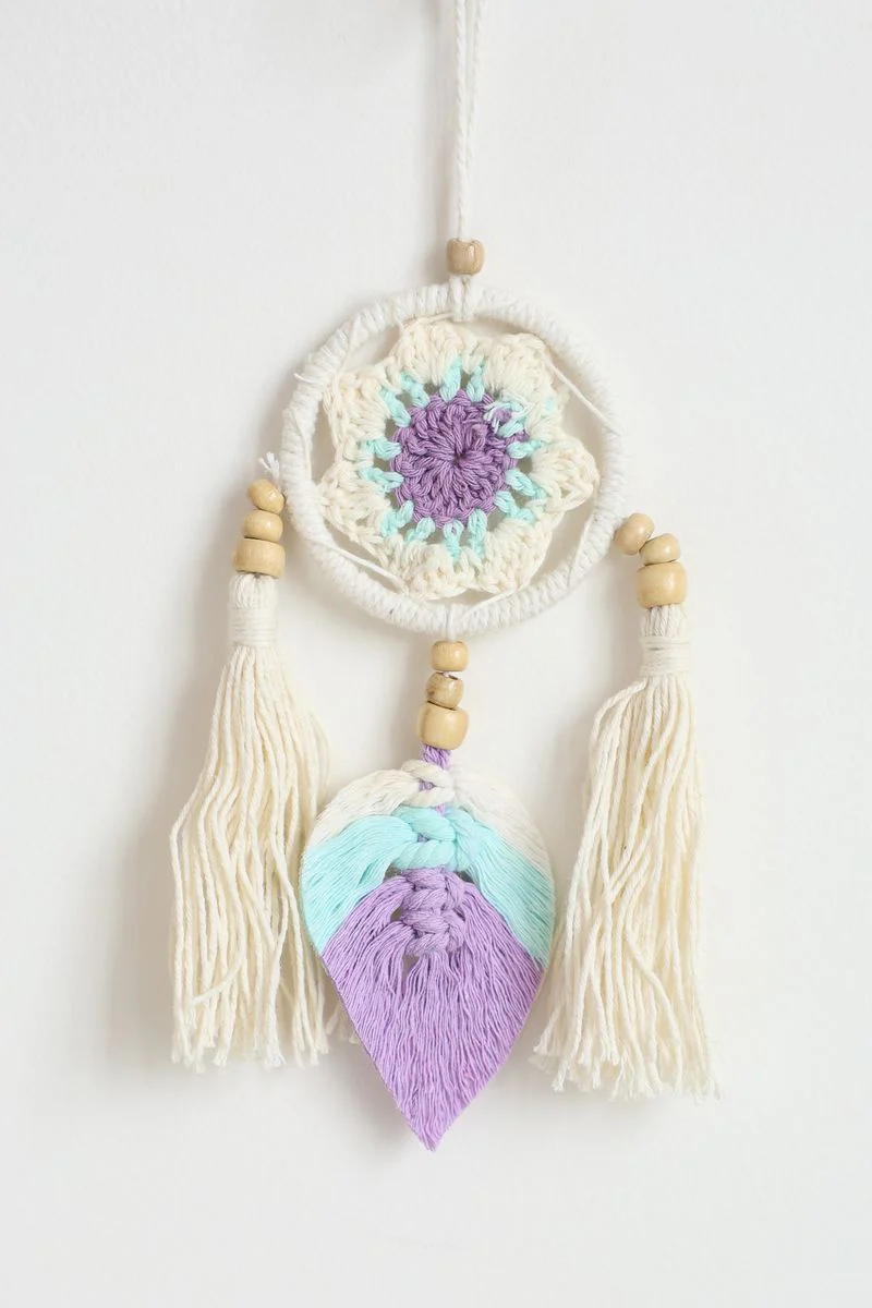 Purple Macrame Wall Hanging - Image 3