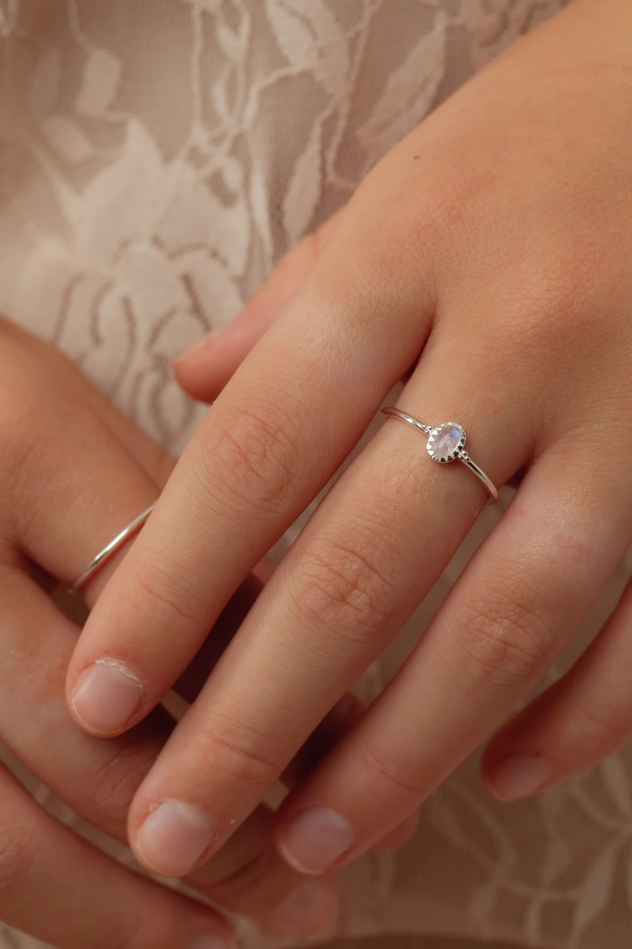 Kleia Rainbow Moonstone Silver Ring