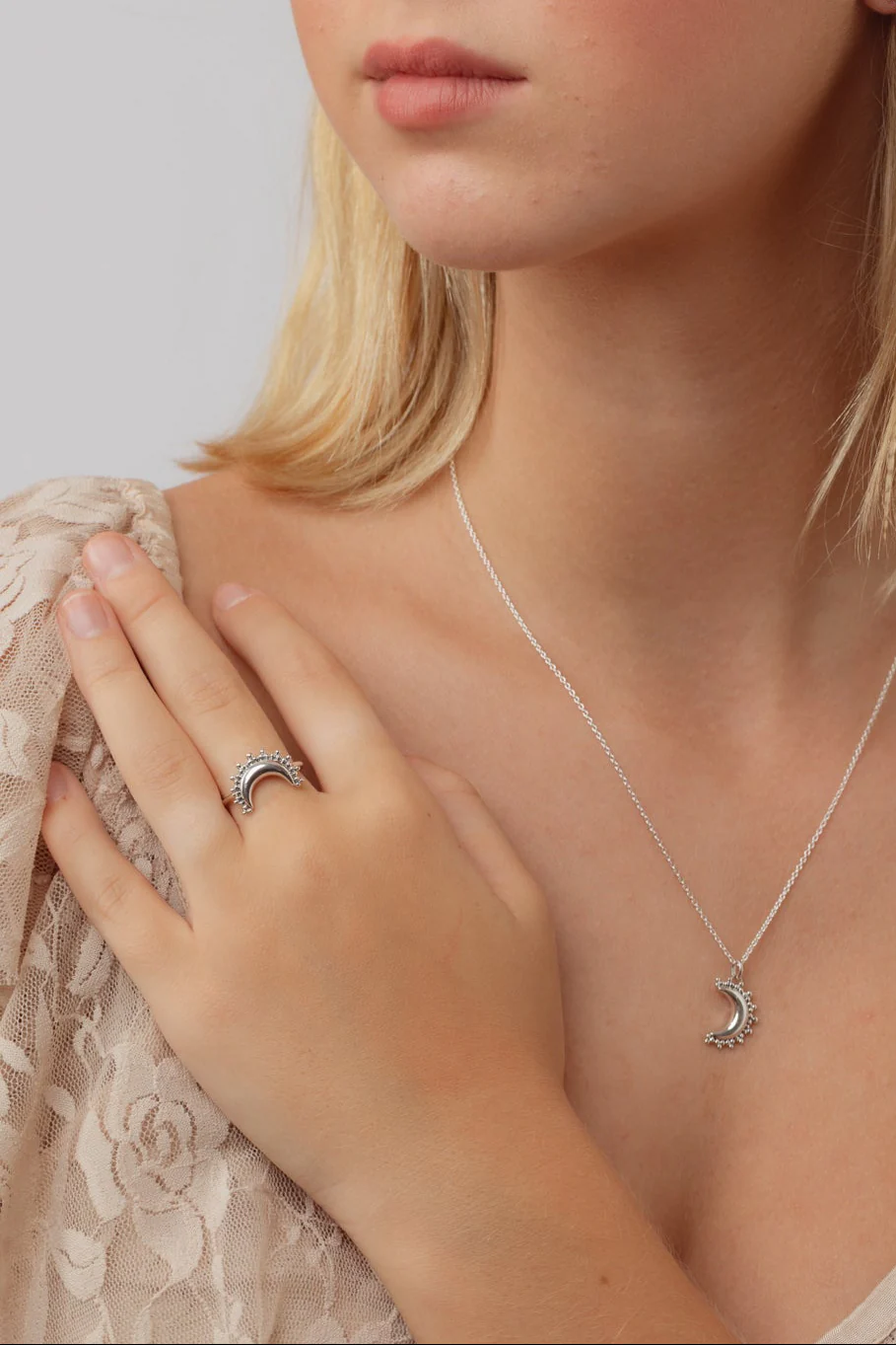 Celestie Moon Silver Ring - Image 2