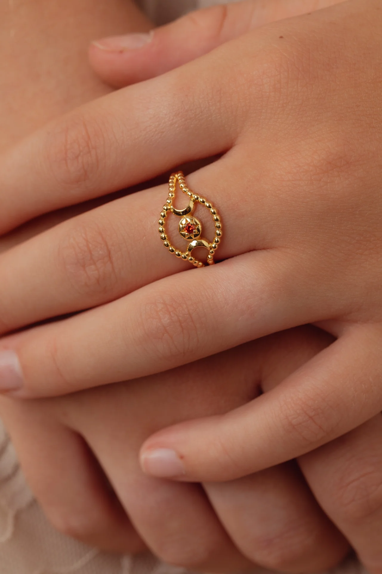 Phases Garnet Gold Ring - Image 2