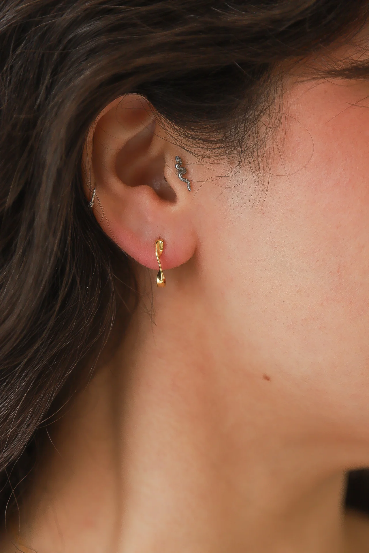 Rosa Gold Twist Hoops - Image 4