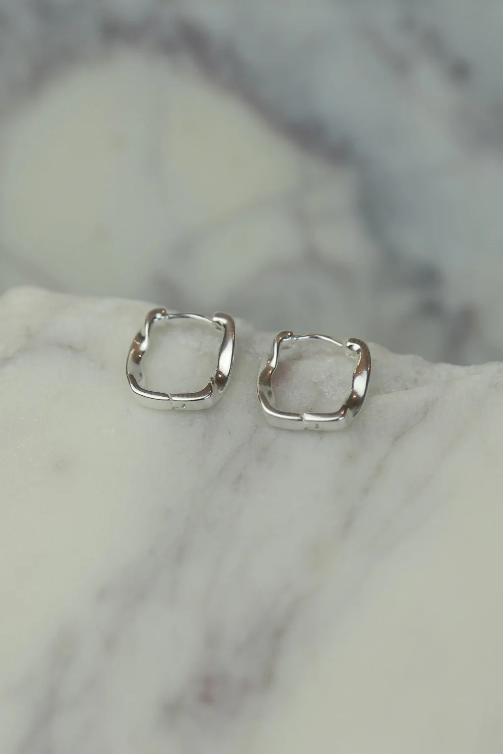 Rosa Silver Twist Hoops