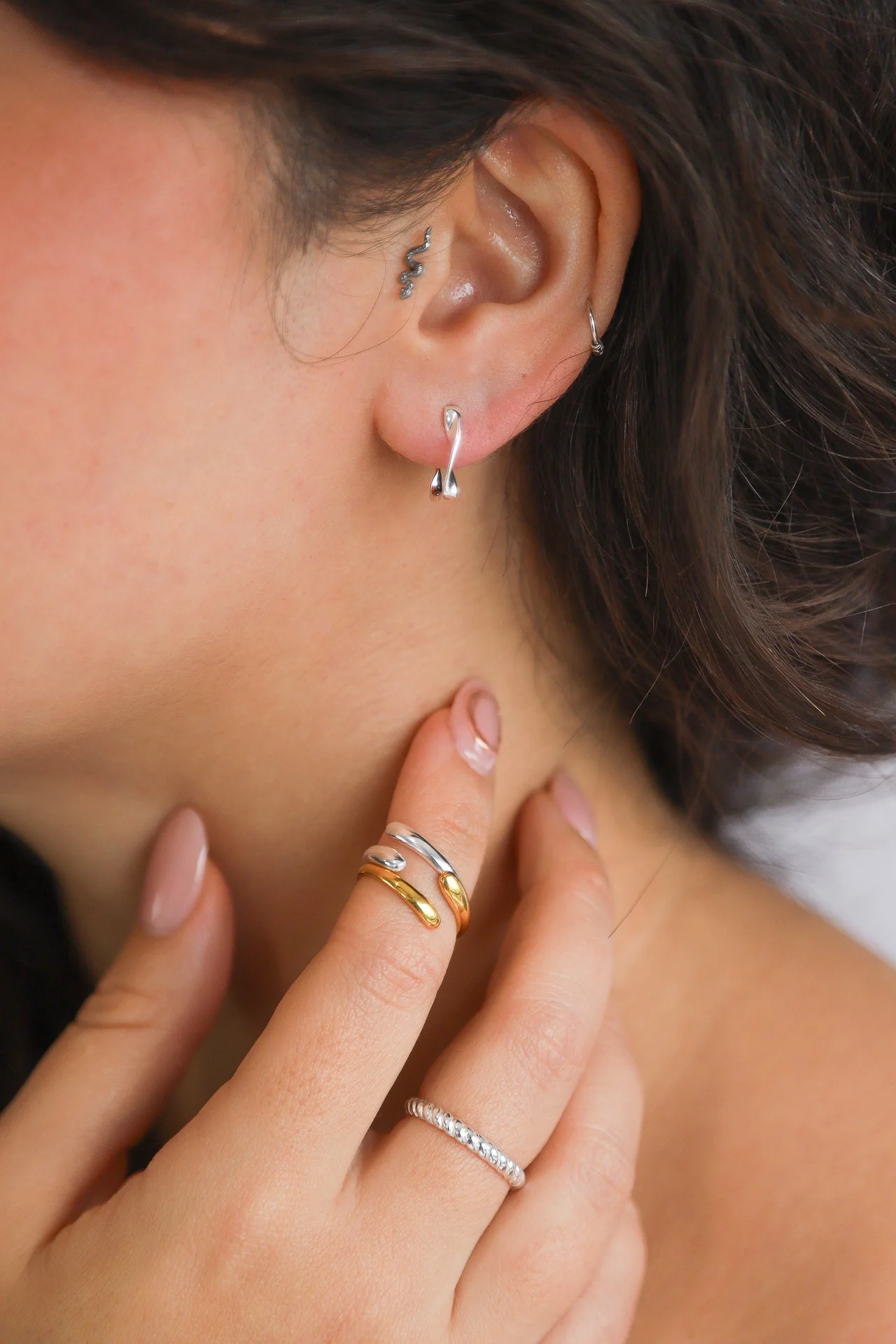 Rosa Silver Twist Hoops - Image 4