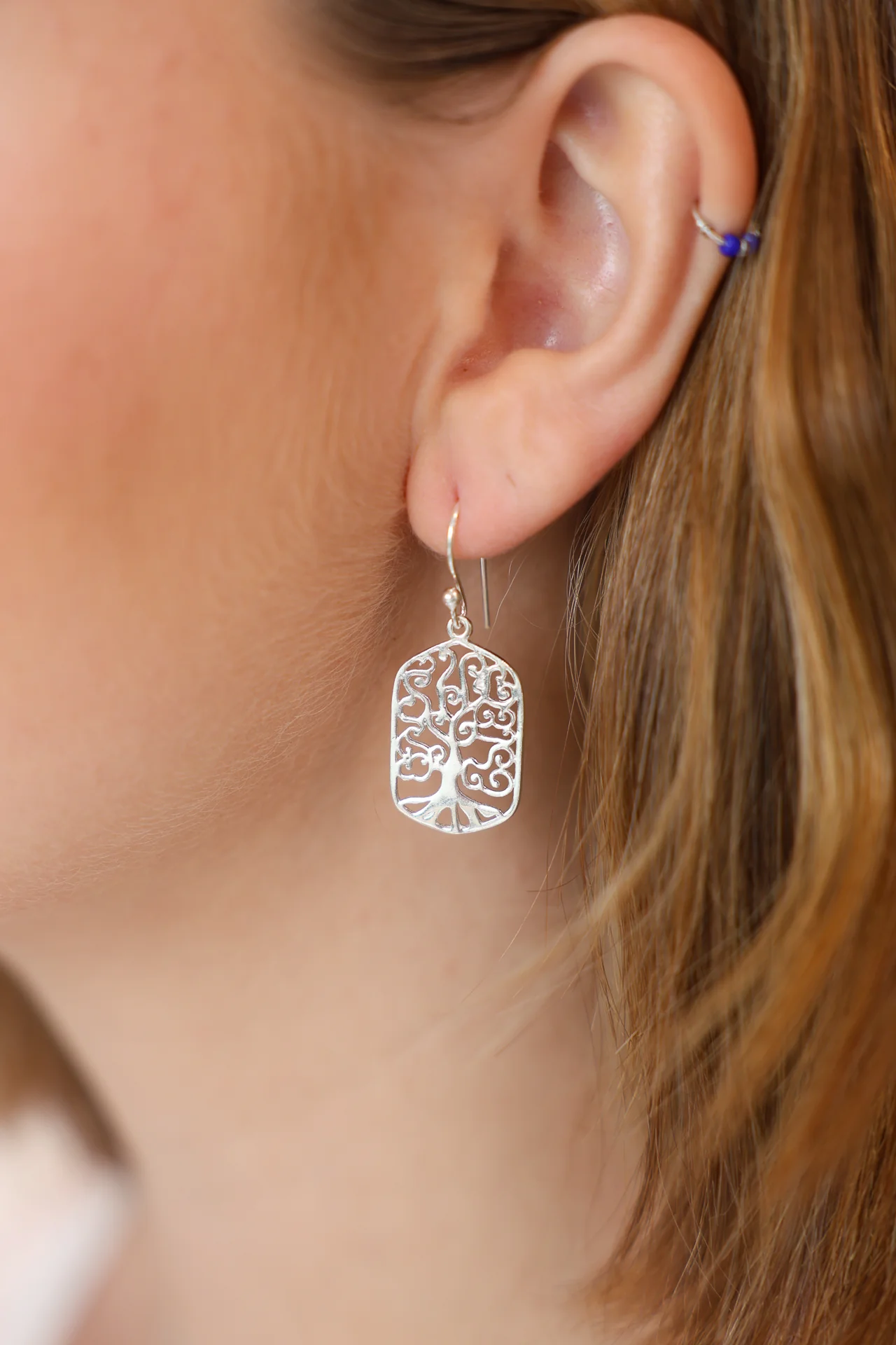 Rectangle Tree Cutout Earrings - Image 3