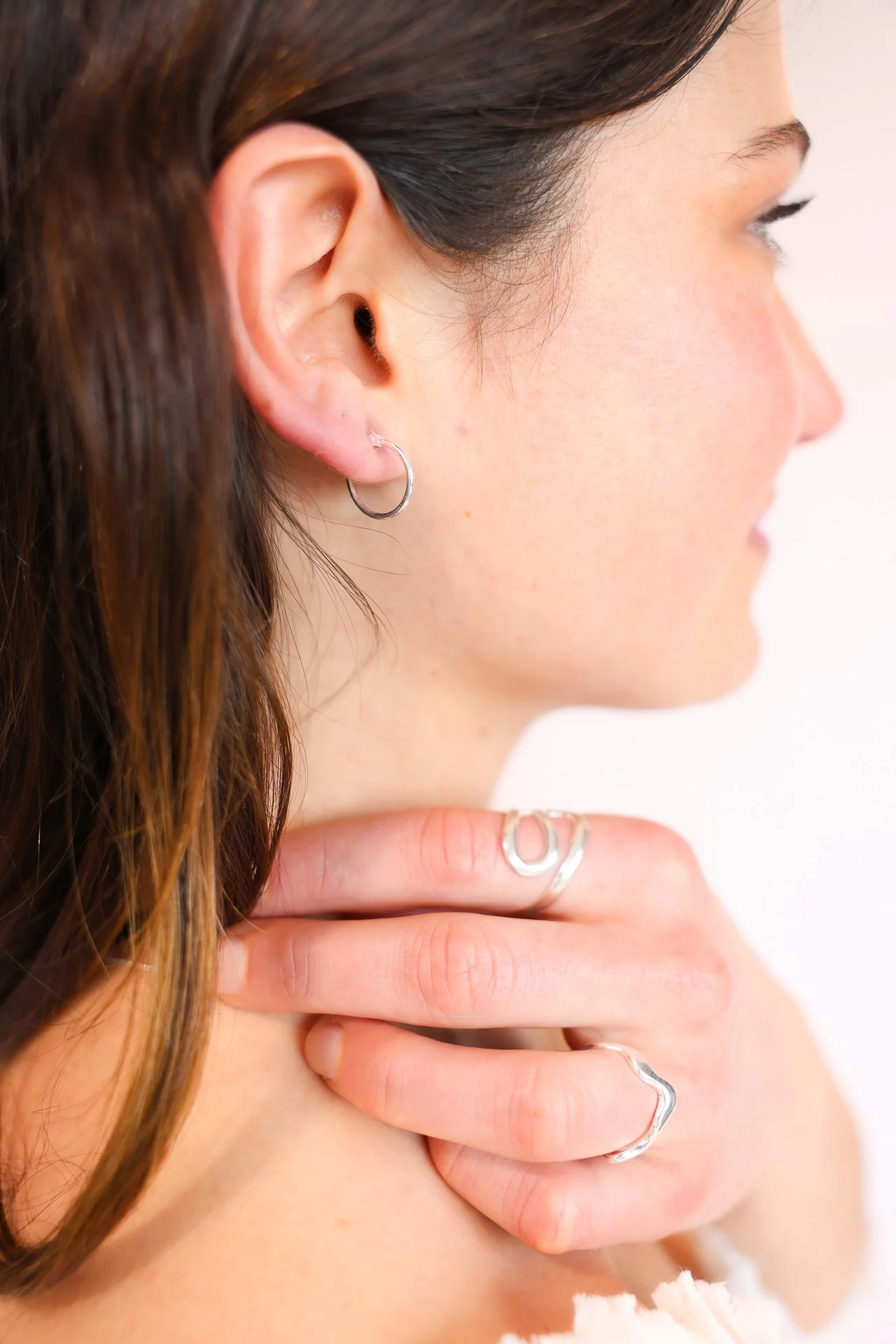 Small Silver Clasp Hoops