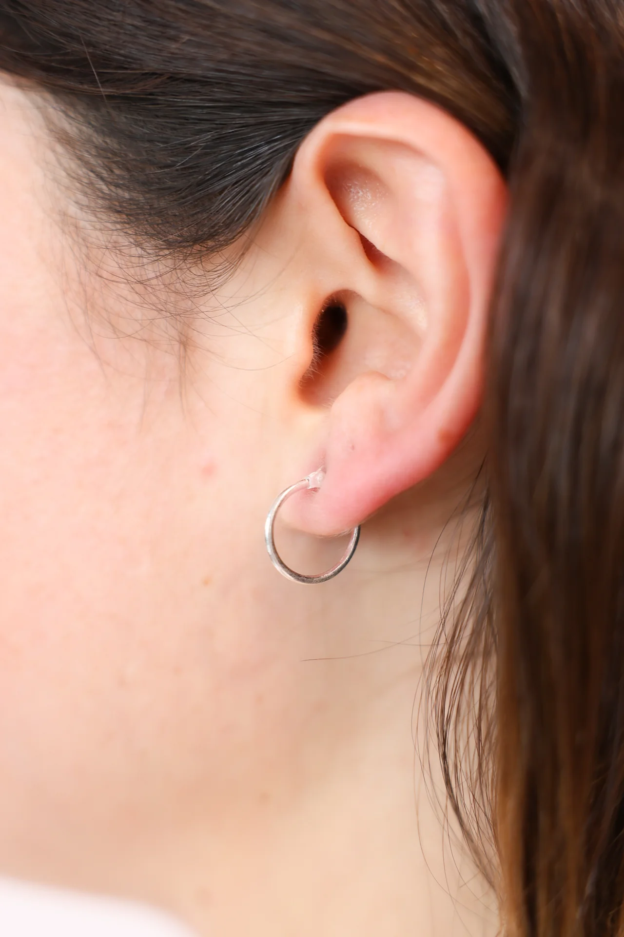 Small Silver Clasp Hoops - Image 2