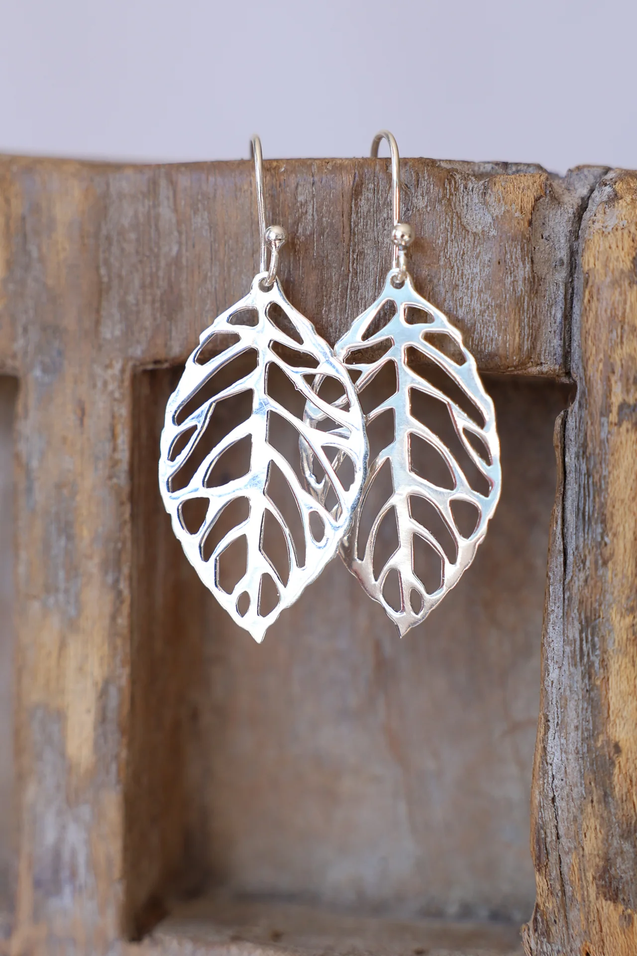 Leaf Cutout Earrings - Image 2