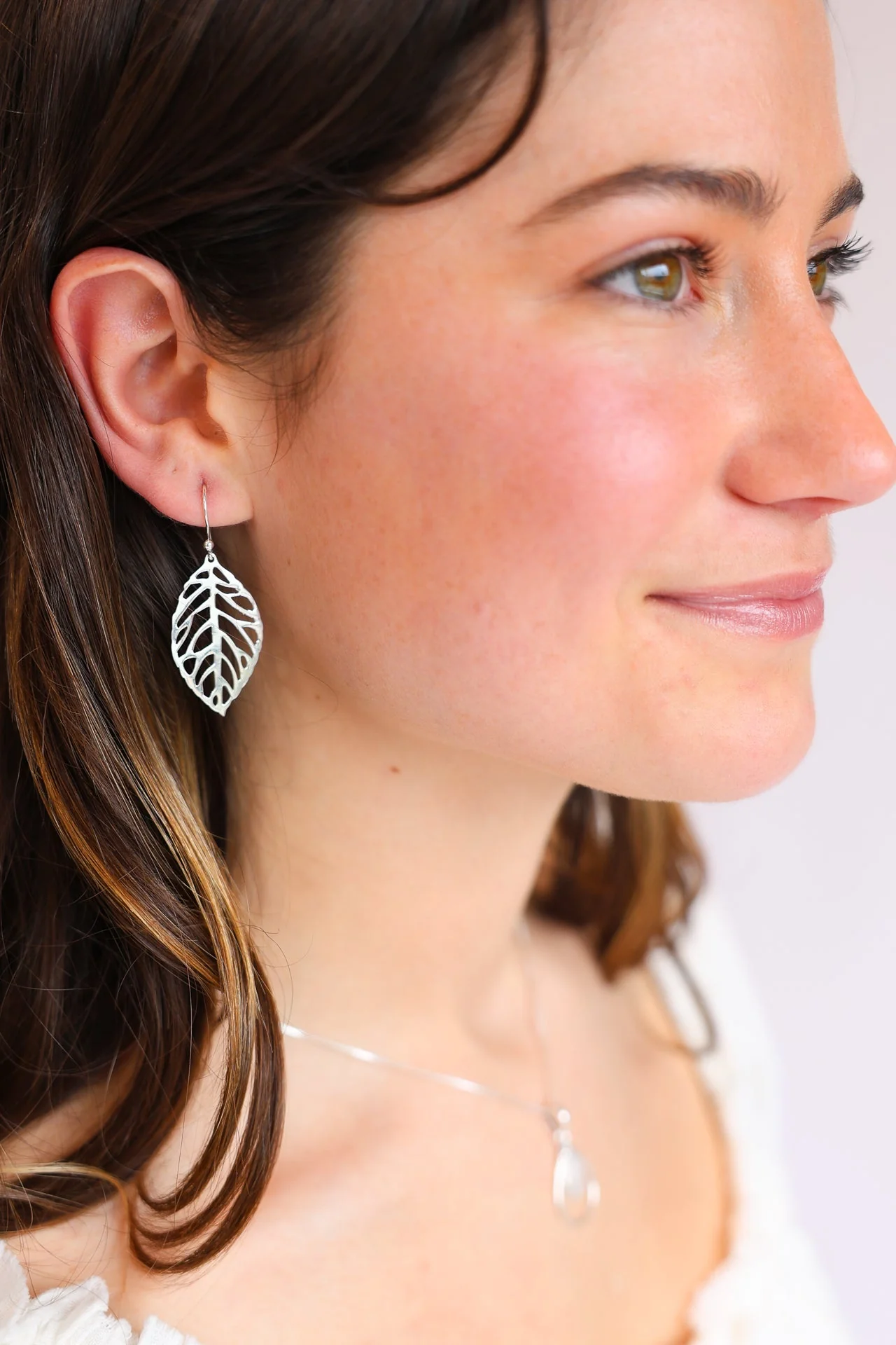 Leaf Cutout Earrings - Image 3