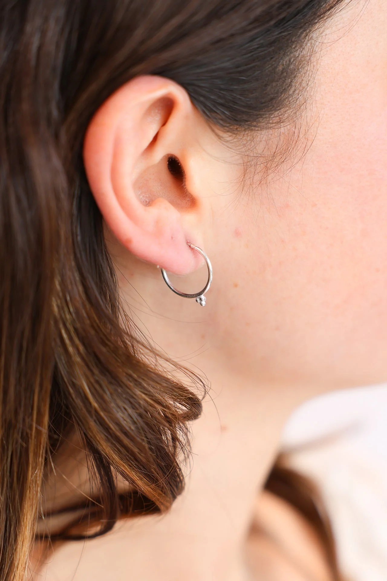 Small Three Dot Hoops
