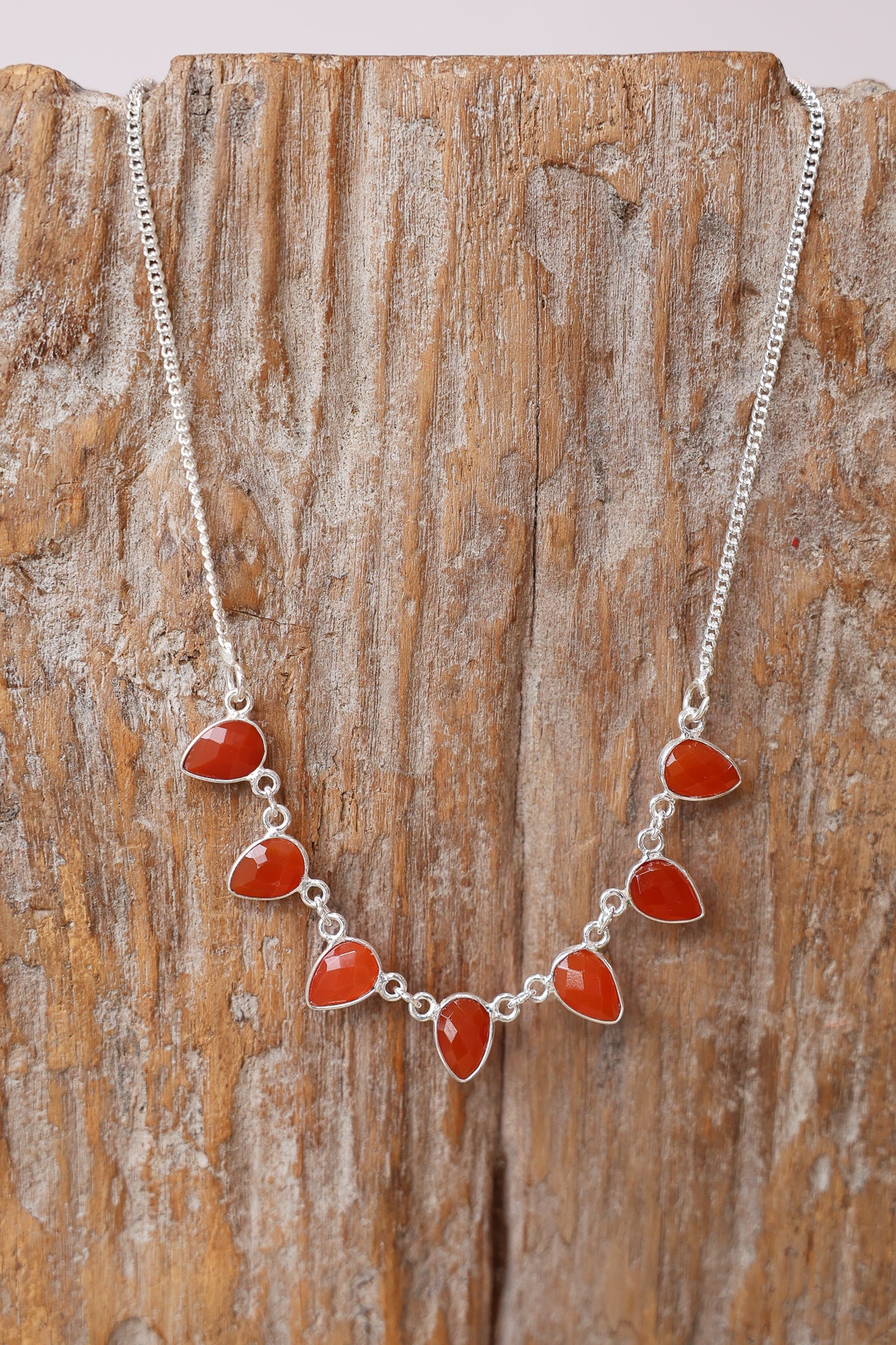 Celeste Teardrops Carnelian Necklace - Image 3