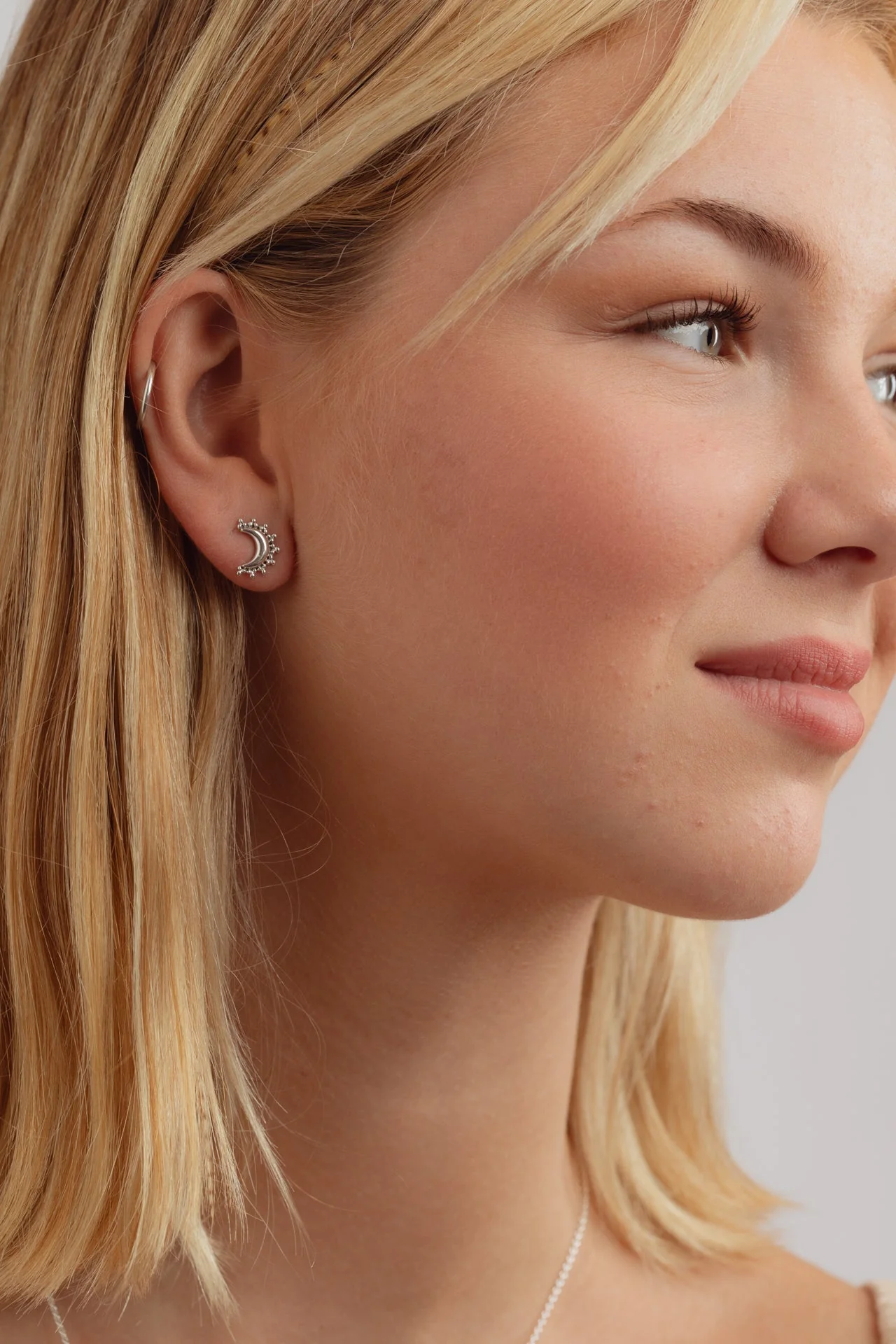 Celestie Silver Moon Studs - Image 2