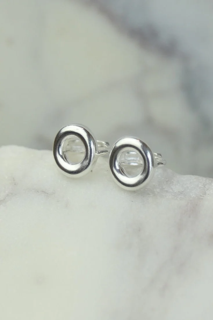 Silver Circle Earrings