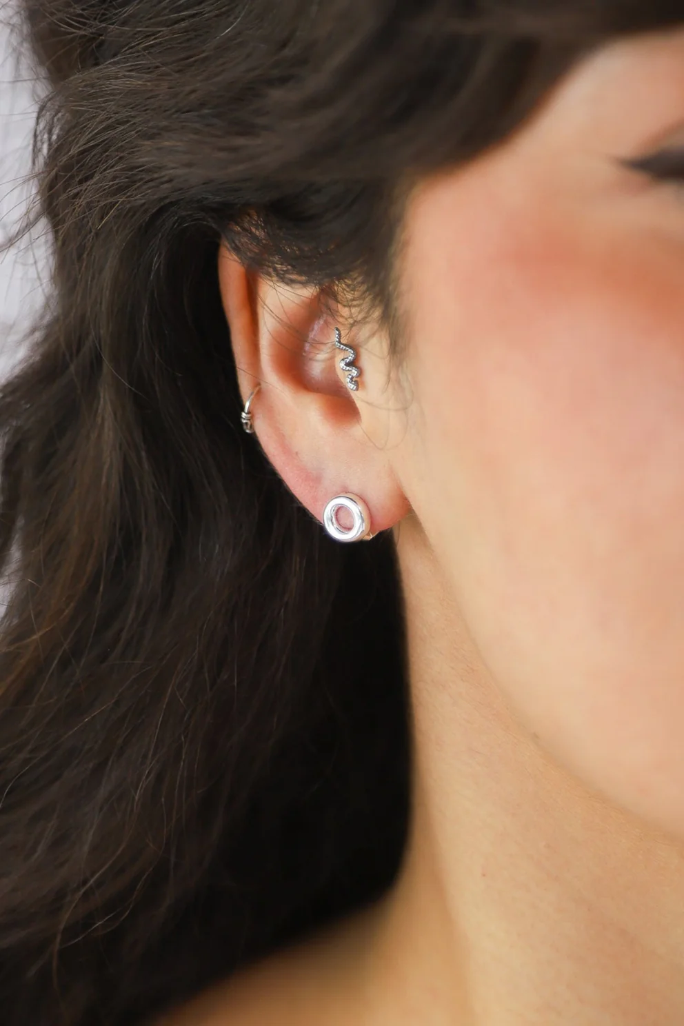 Silver Circle Earrings - Image 2
