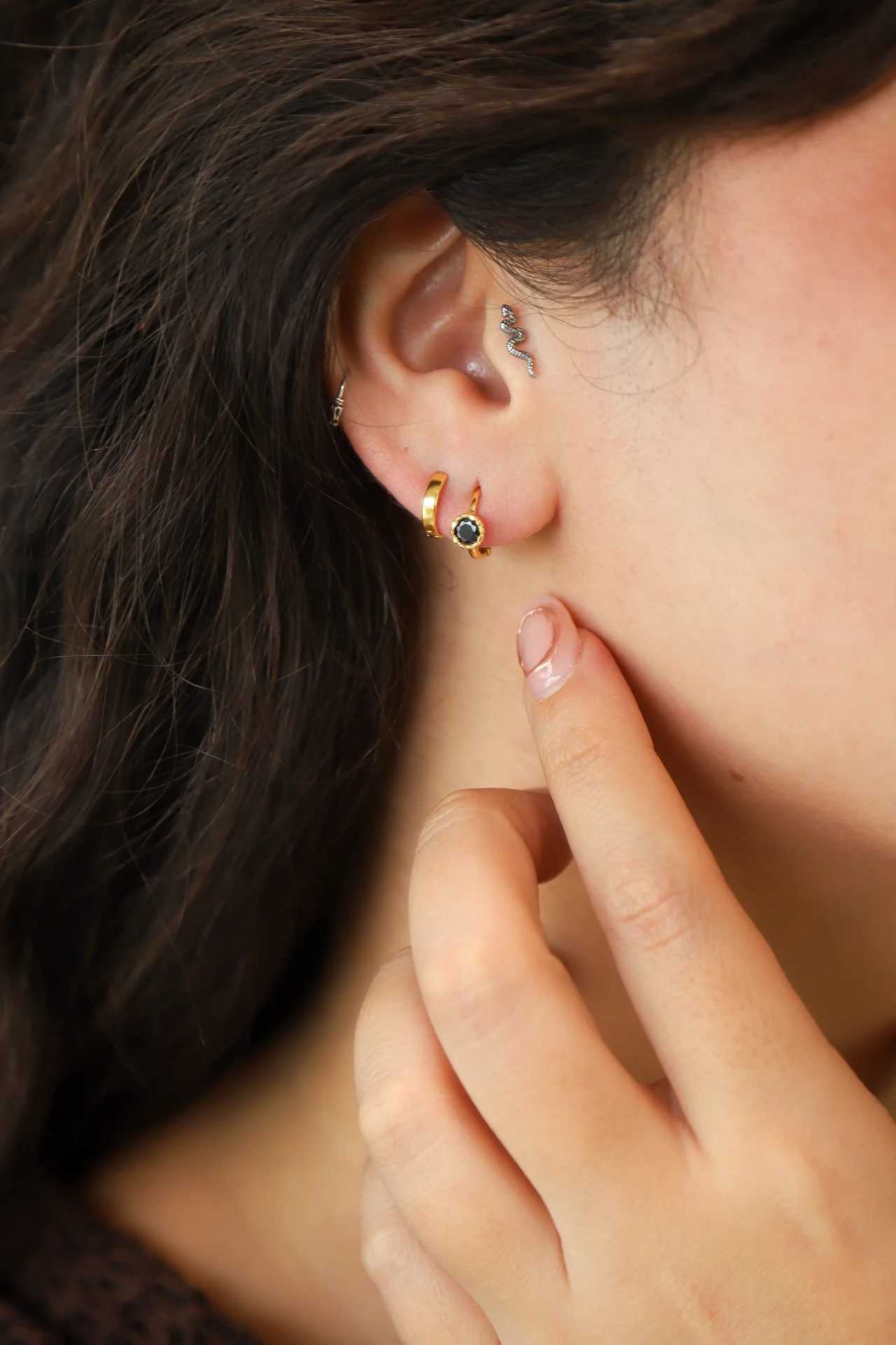 Small Gold Hoops - Image 3