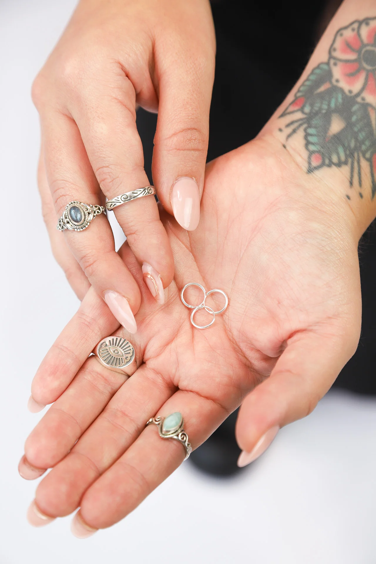 Tria Silver Hoops - Image 2