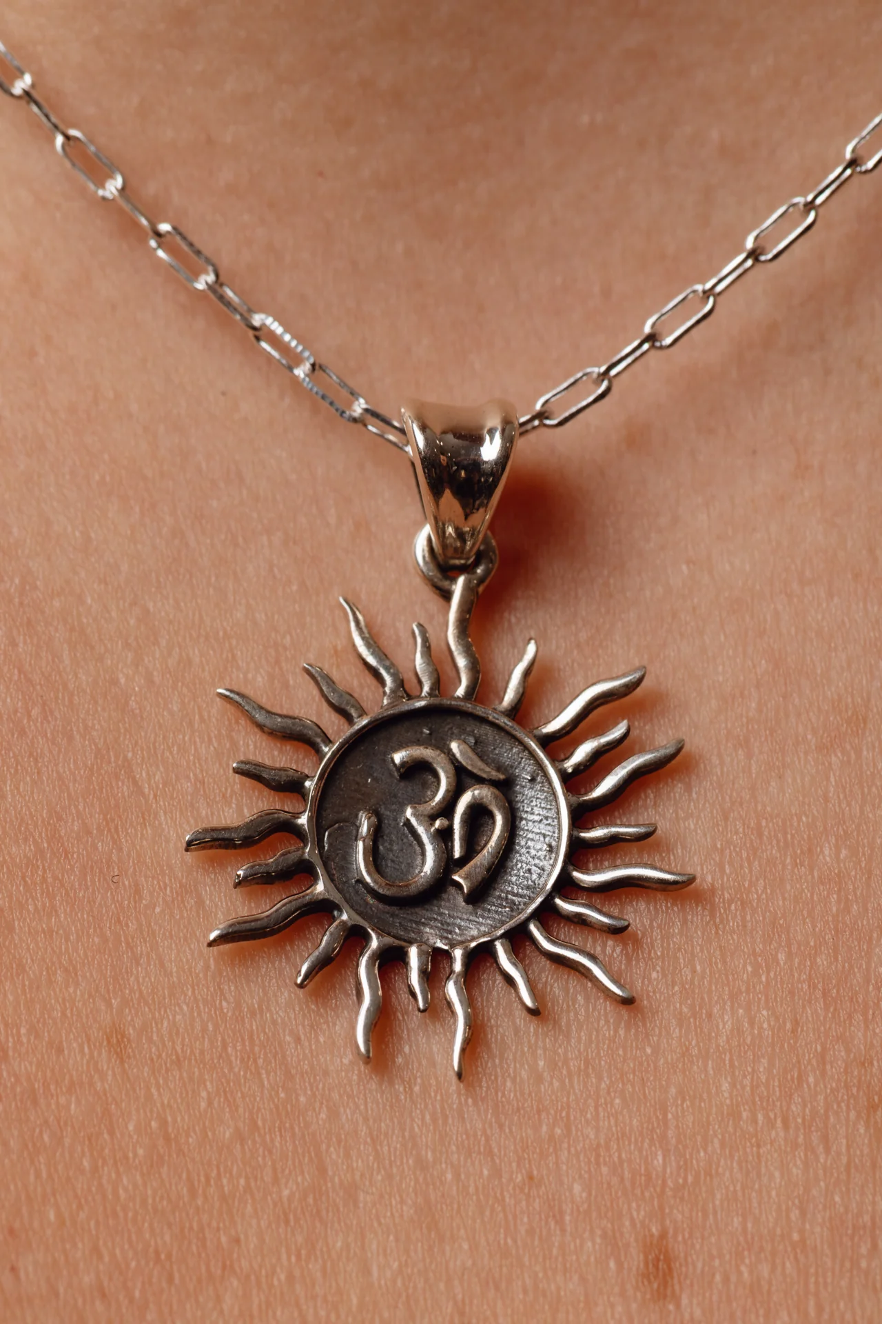 Spikey Sun with Om Pendant