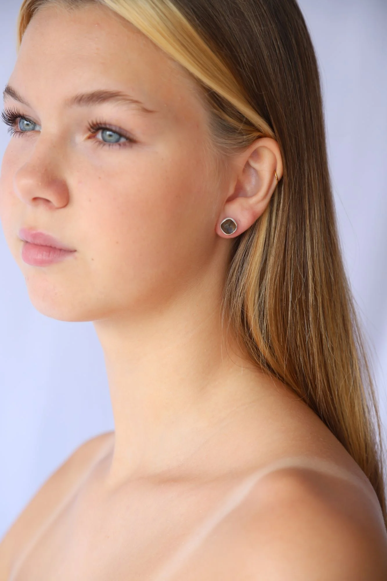 Square Labradorite Studs - Image 2