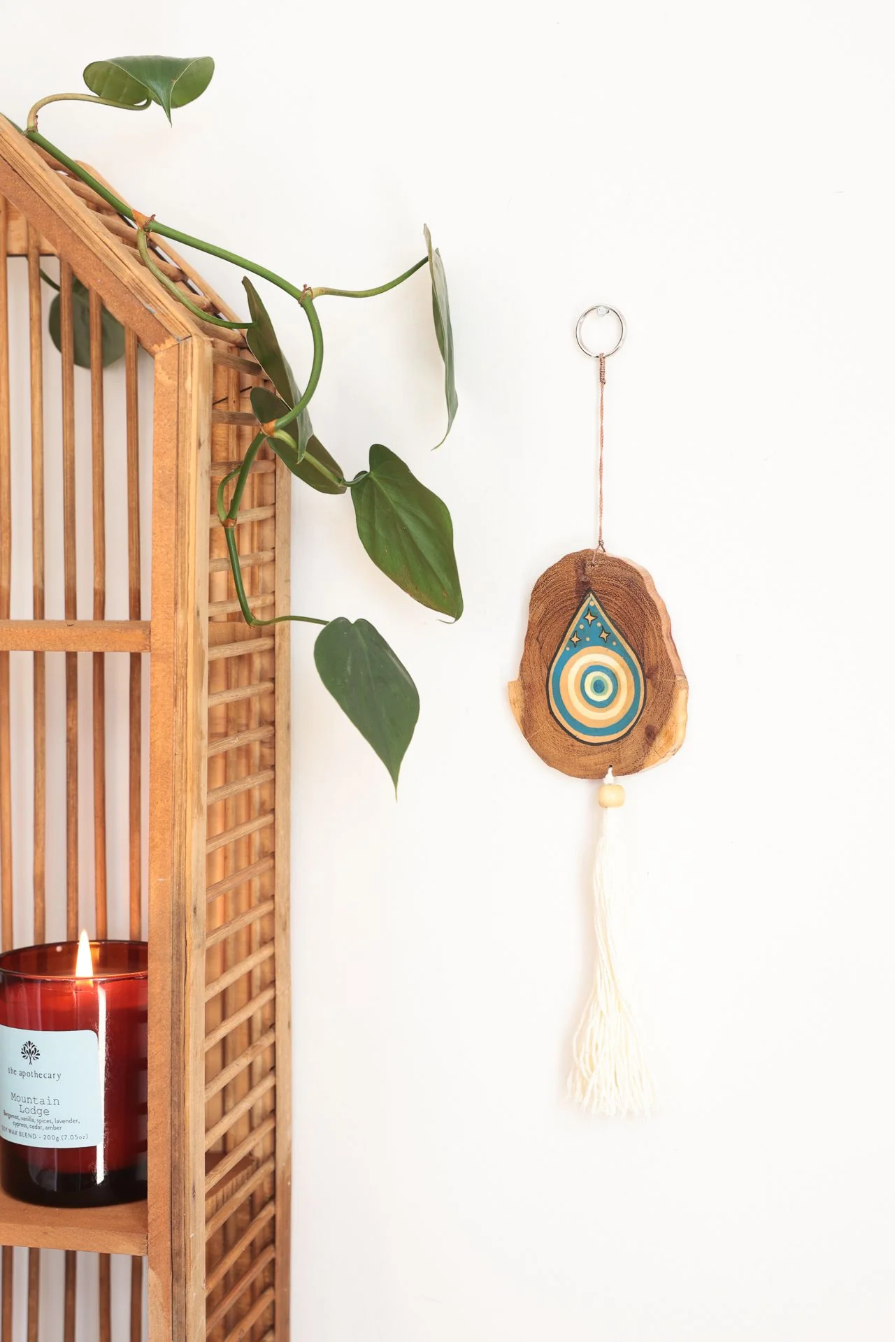 Wooden Teardrop Hanging with Tassel - Image 2