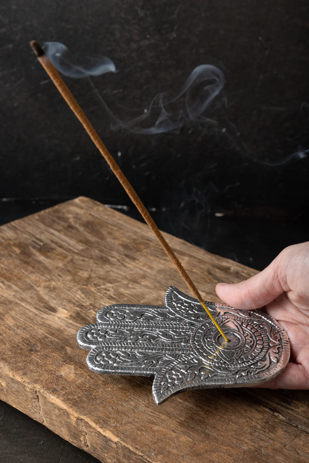 Hamsa Silver Incense Holder - Image 4