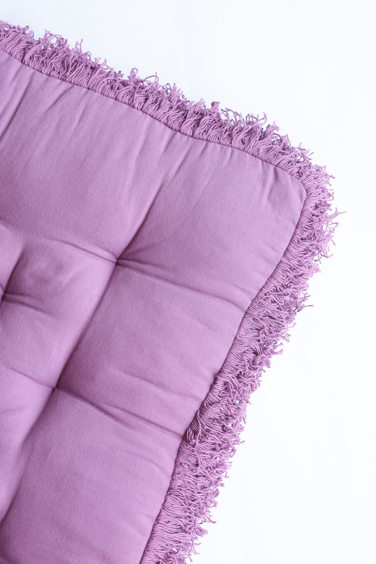 Deep Lilac Fringed Floor Cushion - Image 3