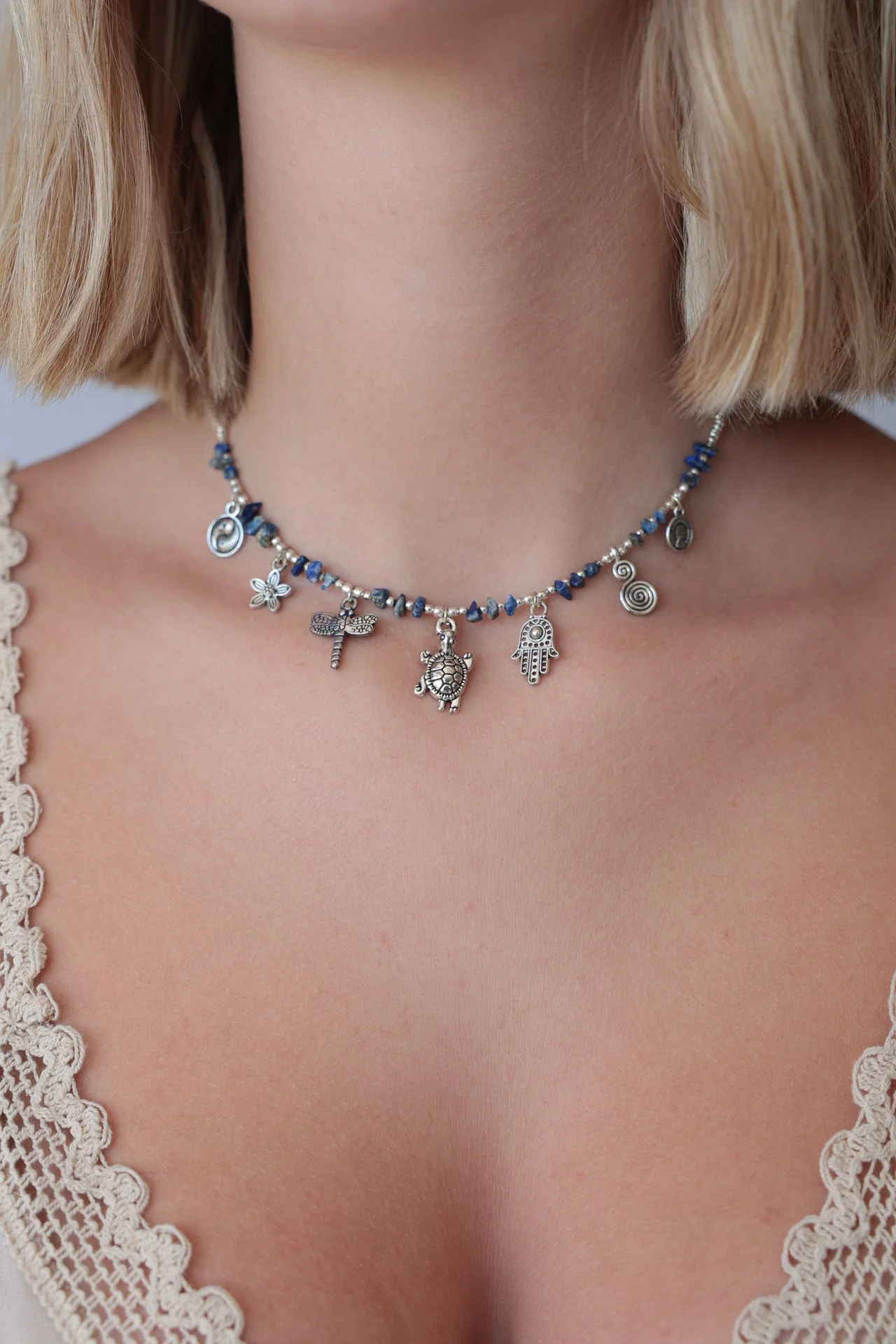 Verano Blue Stone Necklace - Image 3